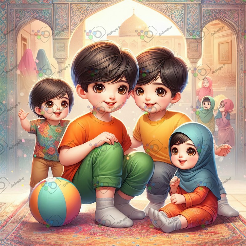 بک گراند کودکانه بچه های ناز در حال بازی-کد 44437(ویژه عکس گراف)