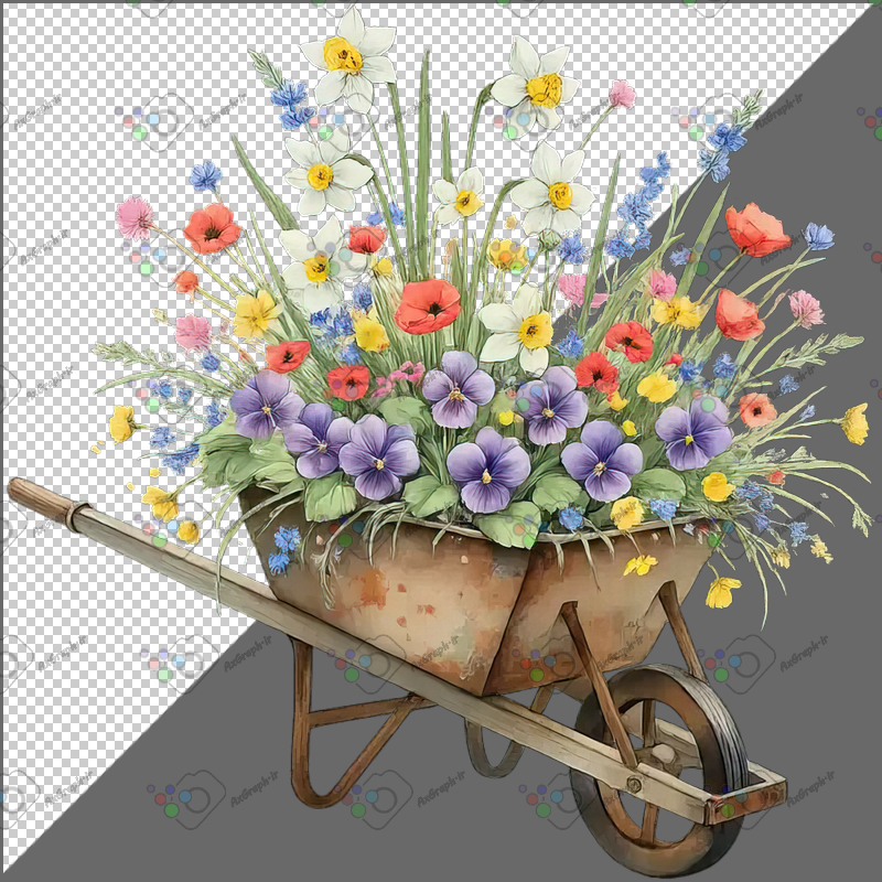 طرح برچسب فرقون گل نرگس و بنفشه و شقایق-کد 70040(ویژه عکس گراف)