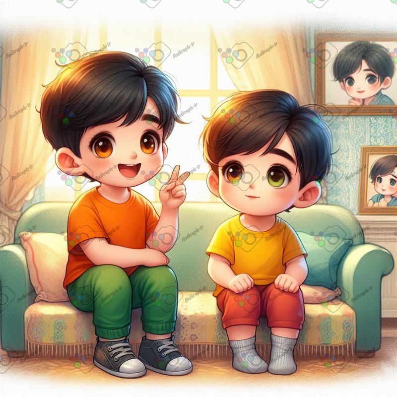 بک گراند کودکانه برادران خوشحال-کد 44441(ویژه عکس گراف)