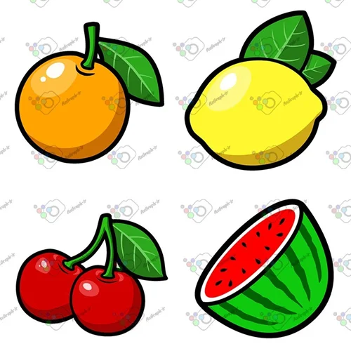 وکتور لیمو،پرتقال،گیلاس و هندونه-کد 11446