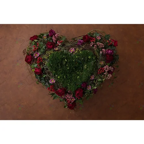 بک دراپ نوزاد قلب سبز گل آرایی-کد 5224