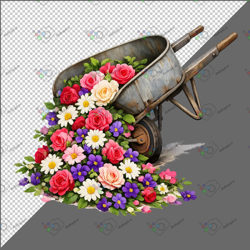 طرح برچسب فرقون گل و گلهای ریخته شده-کد 70055(ویژه عکس گراف)