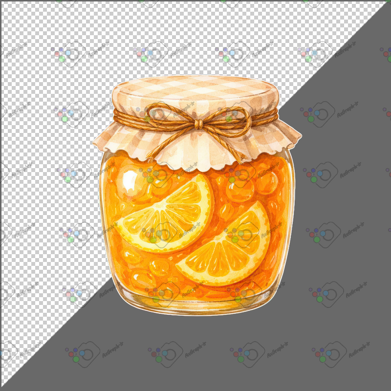 طرح برچسب فانتزی شیشه مربای پرتقال-کد 70167(ویژه عکس گراف)