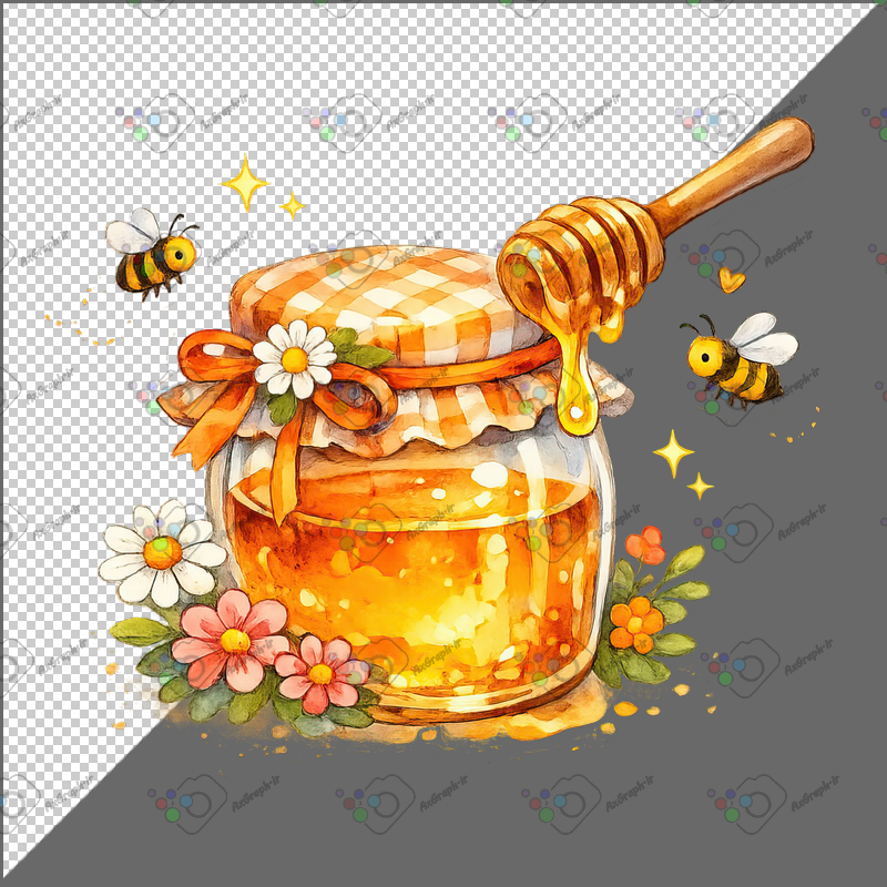 طرح برچسب فانتزی شیشه عسل-کد 70156(ویژه عکس گراف)