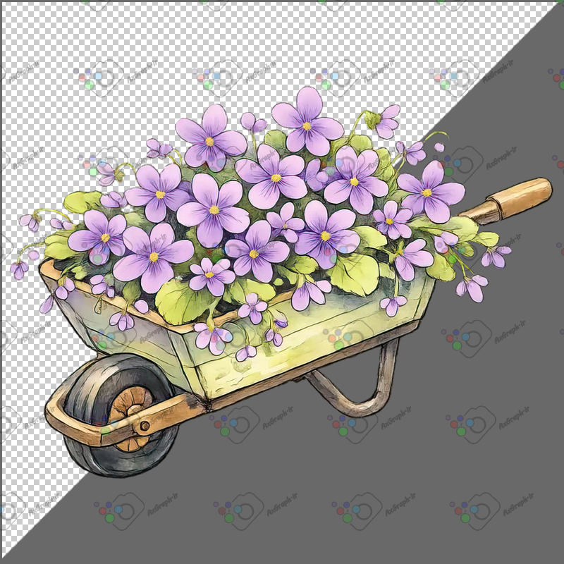 طرح برچسب فرقون گل بنفش-کد 70026(ویژه عکس گراف)