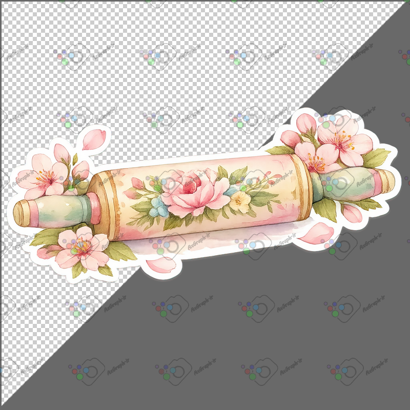طرح برچسب فانتزی وردنه گلدار-کد 70137(ویژه عکس گراف)