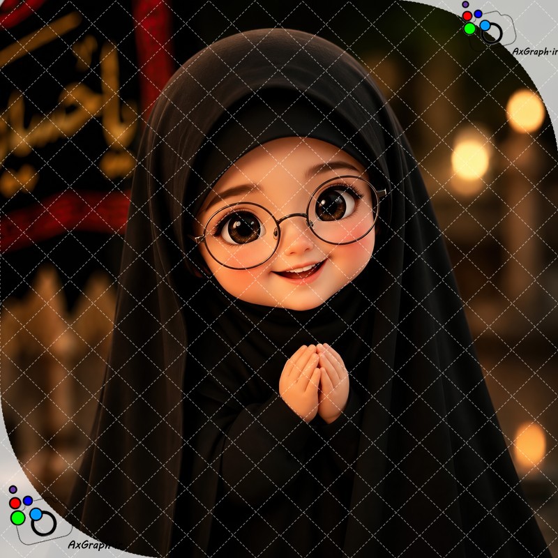 بک گراند کودکانه دختر کوچولوی ناز چادری در موکب-کد 44850(ویژه عکس گراف)