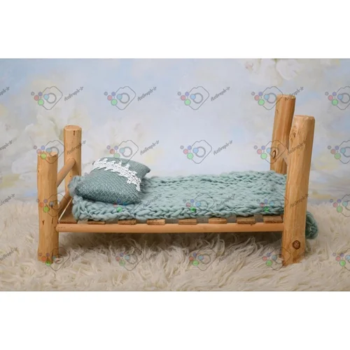 بک دراپ نوزاد تخت خواب چوبی ساده-کد 5427